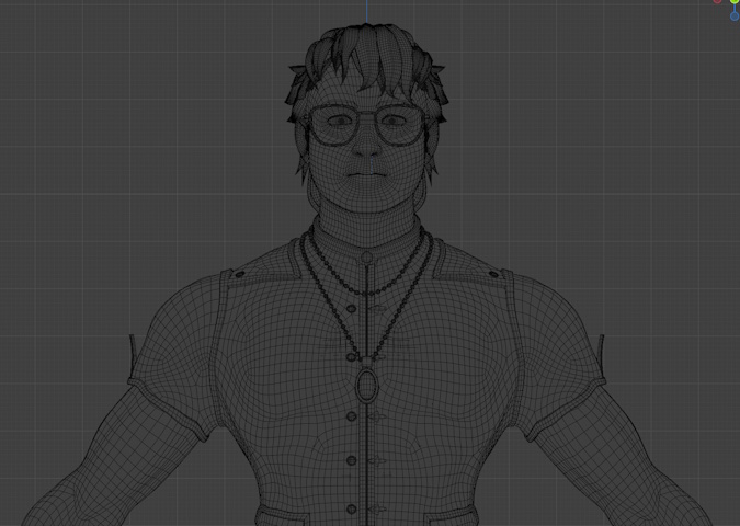 Arcane styled model - Wireframe (1 subdivision applied)